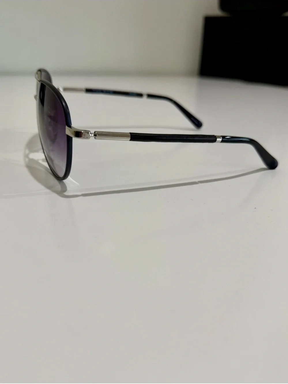 NWT The Row x Linda Farrow Leather Aviator Sunglasses Full Boutique Set